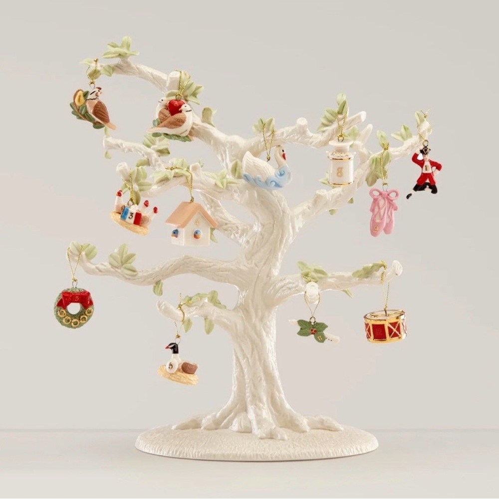 New in box Lenox Holiday Ornaments Set 12 twelve days of Christmas mini set - Picture 4 of 4